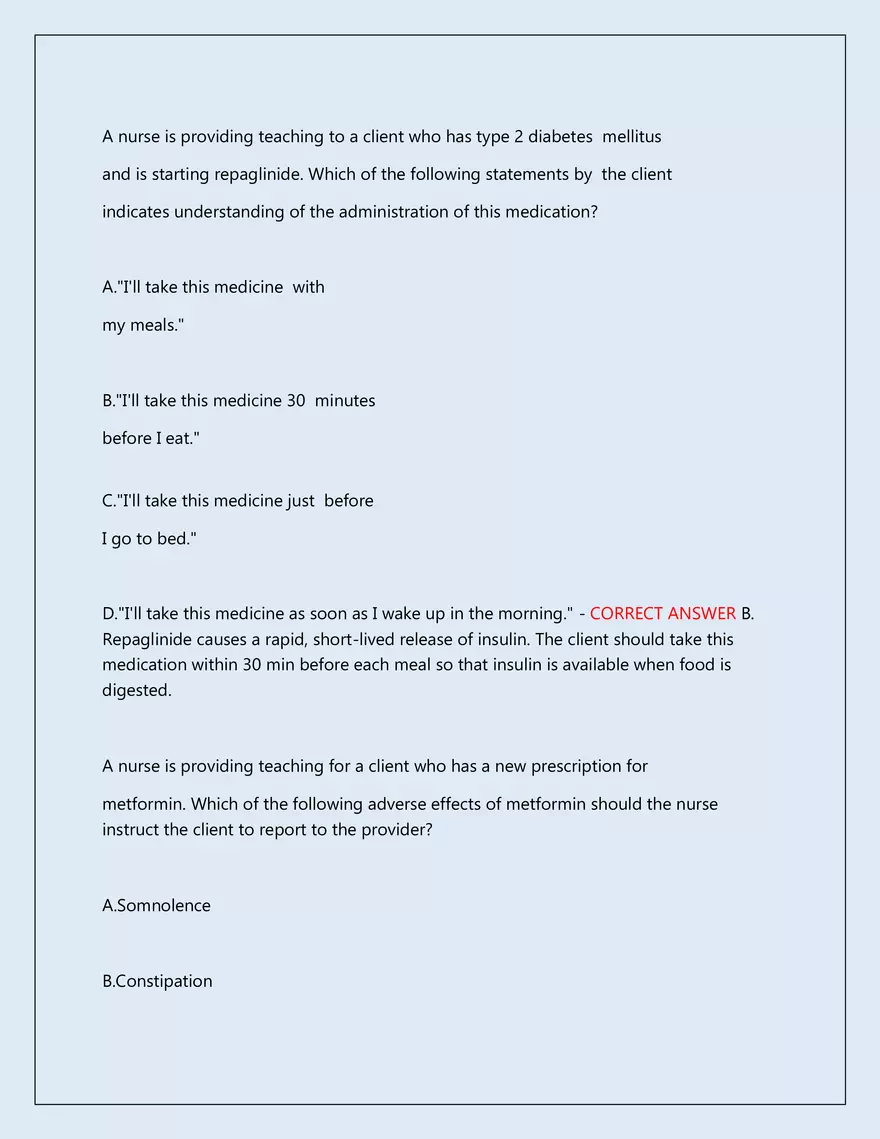 RN Pharmacology Latest 2026\2027 Actual Exam 242 Questions And Answers - Page 49