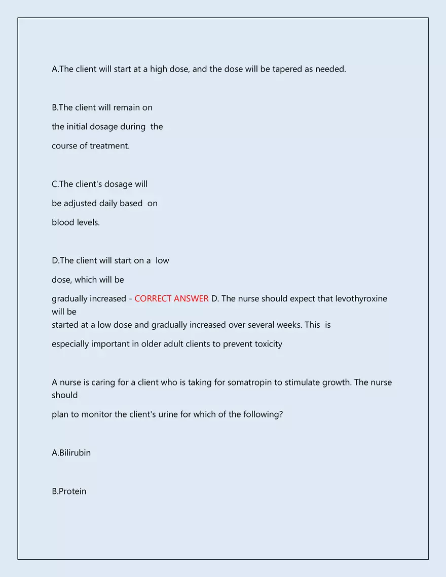 RN Pharmacology Latest 2026\2027 Actual Exam 242 Questions And Answers - Page 53
