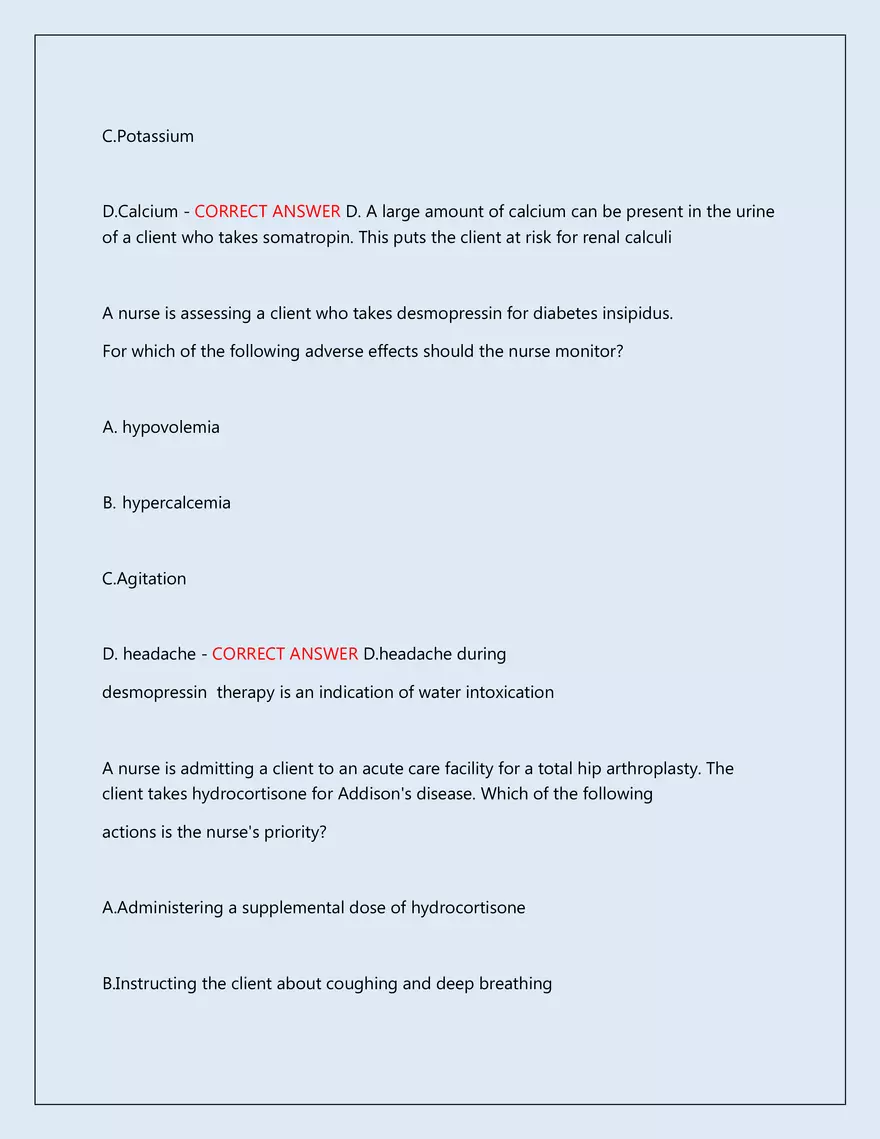 RN Pharmacology Latest 2026\2027 Actual Exam 242 Questions And Answers - Page 54