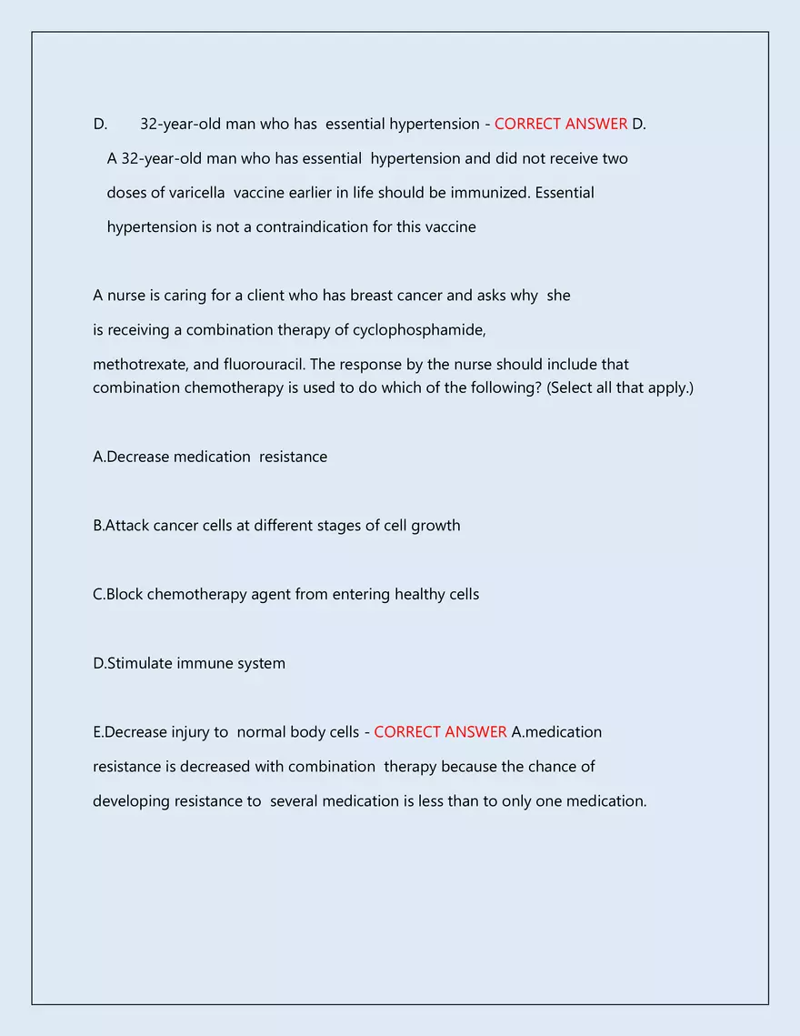 RN Pharmacology Latest 2026\2027 Actual Exam 242 Questions And Answers - Page 60