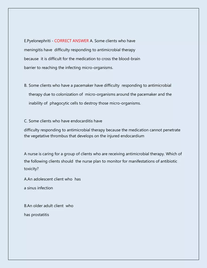 RN Pharmacology Latest 2026\2027 Actual Exam 242 Questions And Answers - Page 67