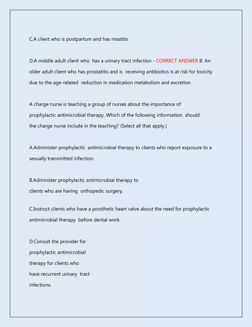 RN Pharmacology Latest 2026\2027 Actual Exam 242 Questions And Answers - Page 68