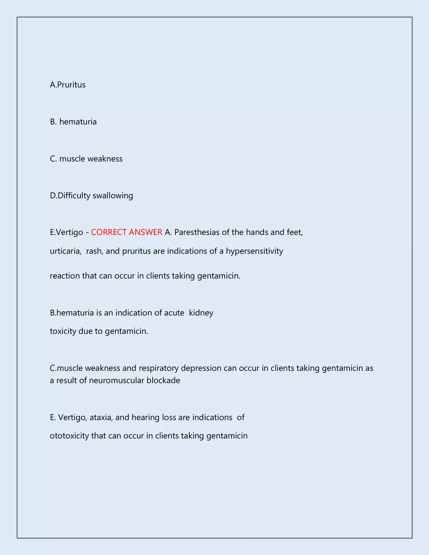 RN Pharmacology Latest 2026\2027 Actual Exam 242 Questions And Answers - Page 76