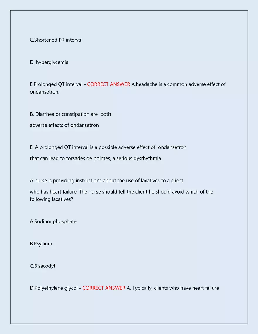 RN Pharmacology Latest 2026\2027 Actual Exam 242 Questions And Answers - Page 5