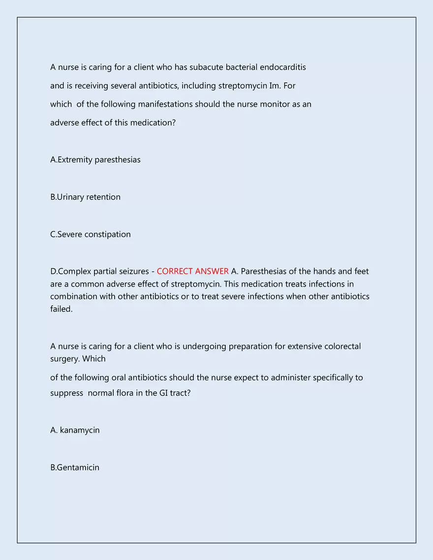 RN Pharmacology Latest 2026\2027 Actual Exam 242 Questions And Answers - Page 77