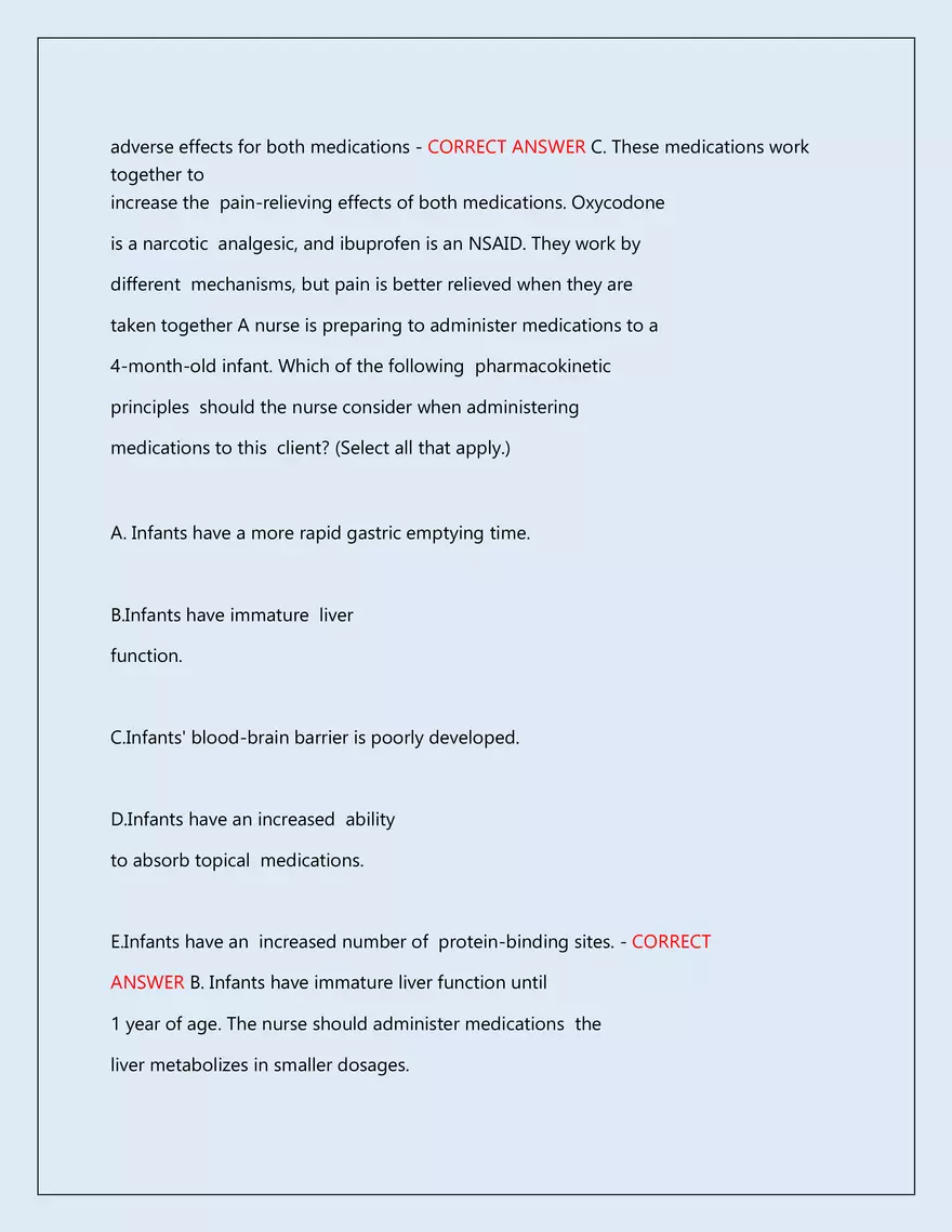 RN Pharmacology Latest 2026\2027 Actual Exam 242 Questions And Answers - Page 80