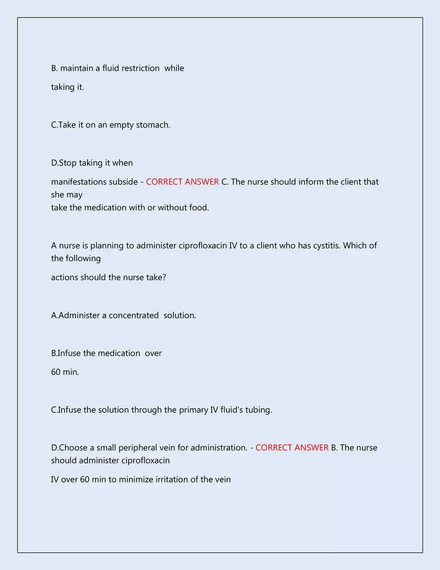 RN Pharmacology Latest 2026\2027 Actual Exam 242 Questions And Answers - Page 83