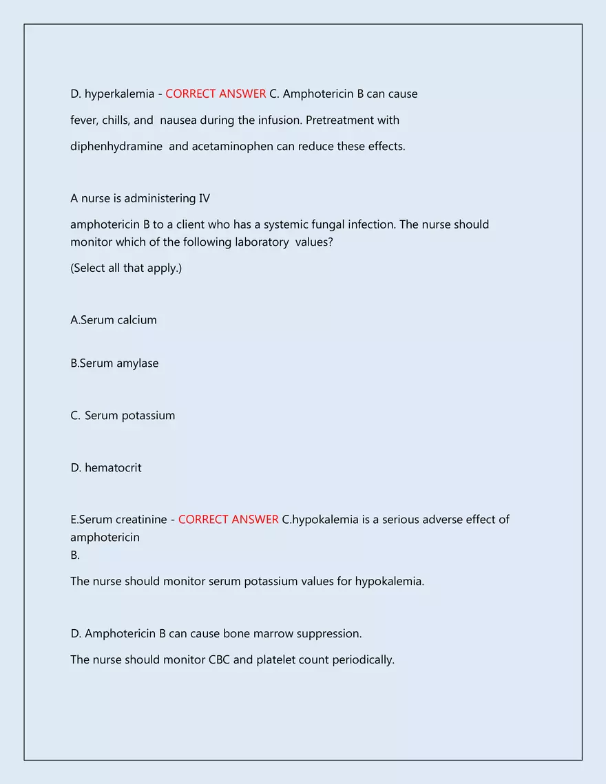 RN Pharmacology Latest 2026\2027 Actual Exam 242 Questions And Answers - Page 85
