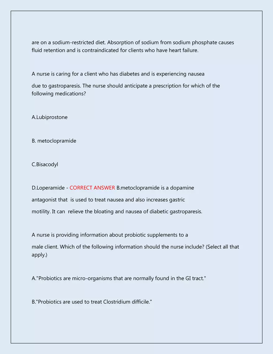 RN Pharmacology Latest 2026\2027 Actual Exam 242 Questions And Answers - Page 6