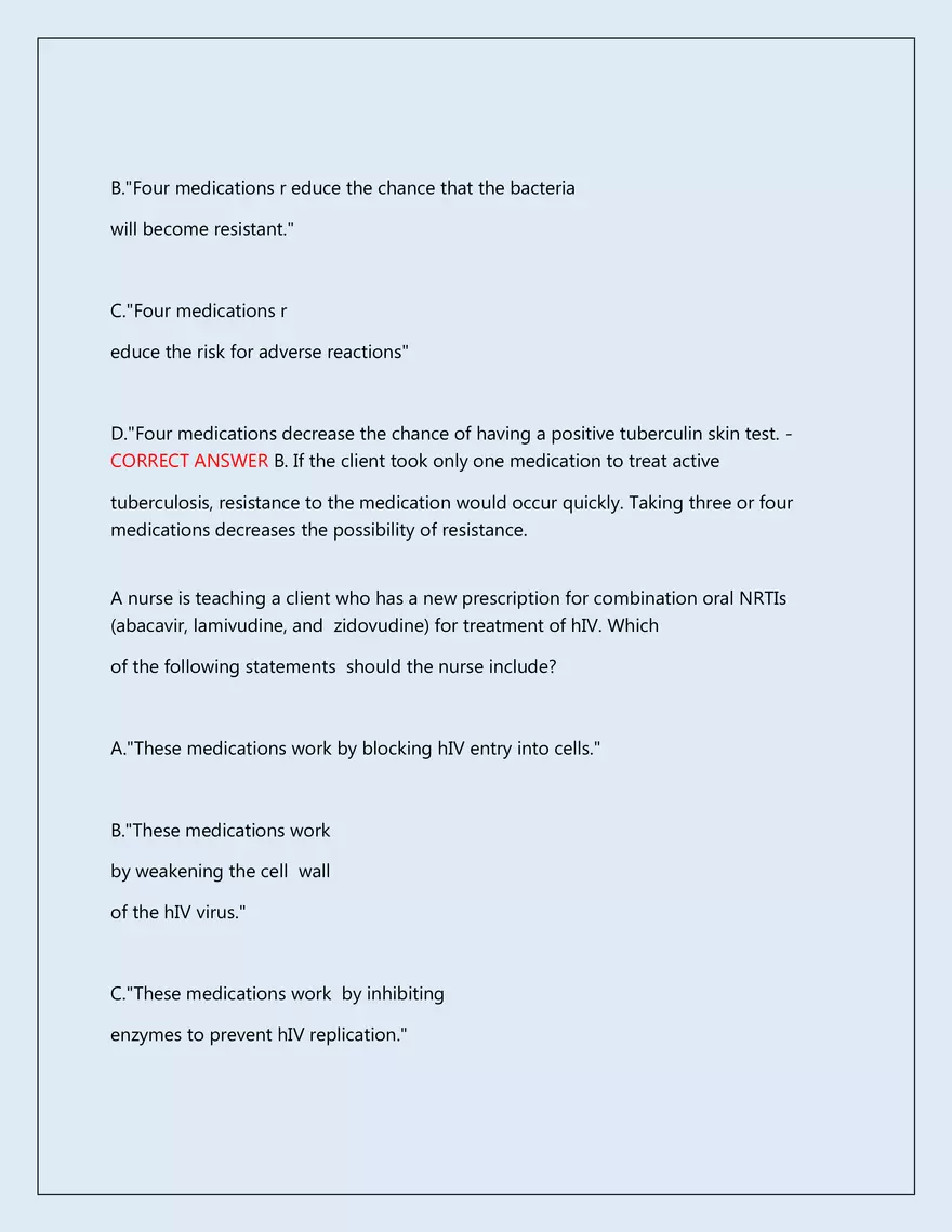 RN Pharmacology Latest 2026\2027 Actual Exam 242 Questions And Answers - Page 87