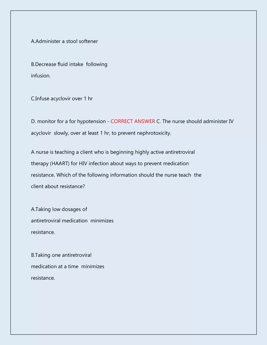 RN Pharmacology Latest 2026\2027 Actual Exam 242 Questions And Answers - Page 92