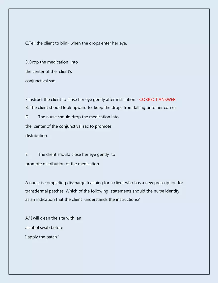 RN Pharmacology Latest 2026\2027 Actual Exam 242 Questions And Answers - Page 95
