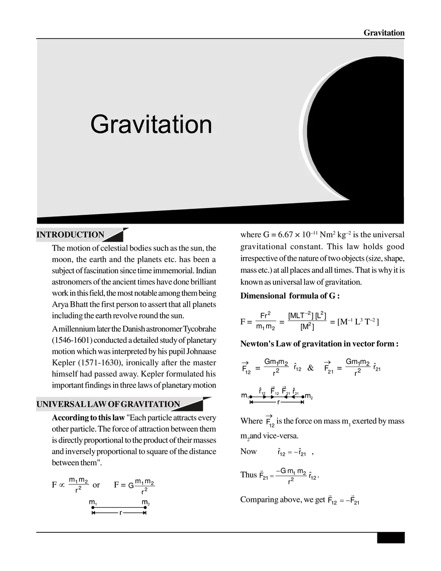 Gravitation Study Guide - Page 1