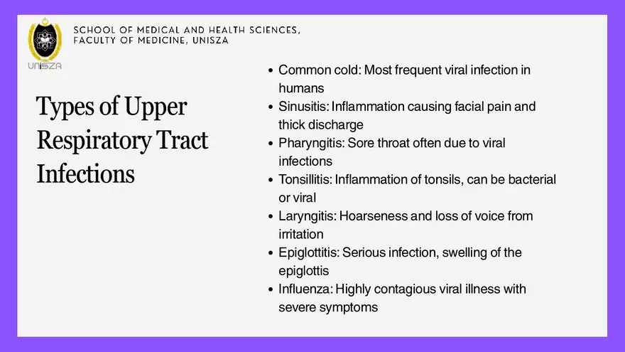 Presentation - Upper Respiratory Tract Infections - Page 16