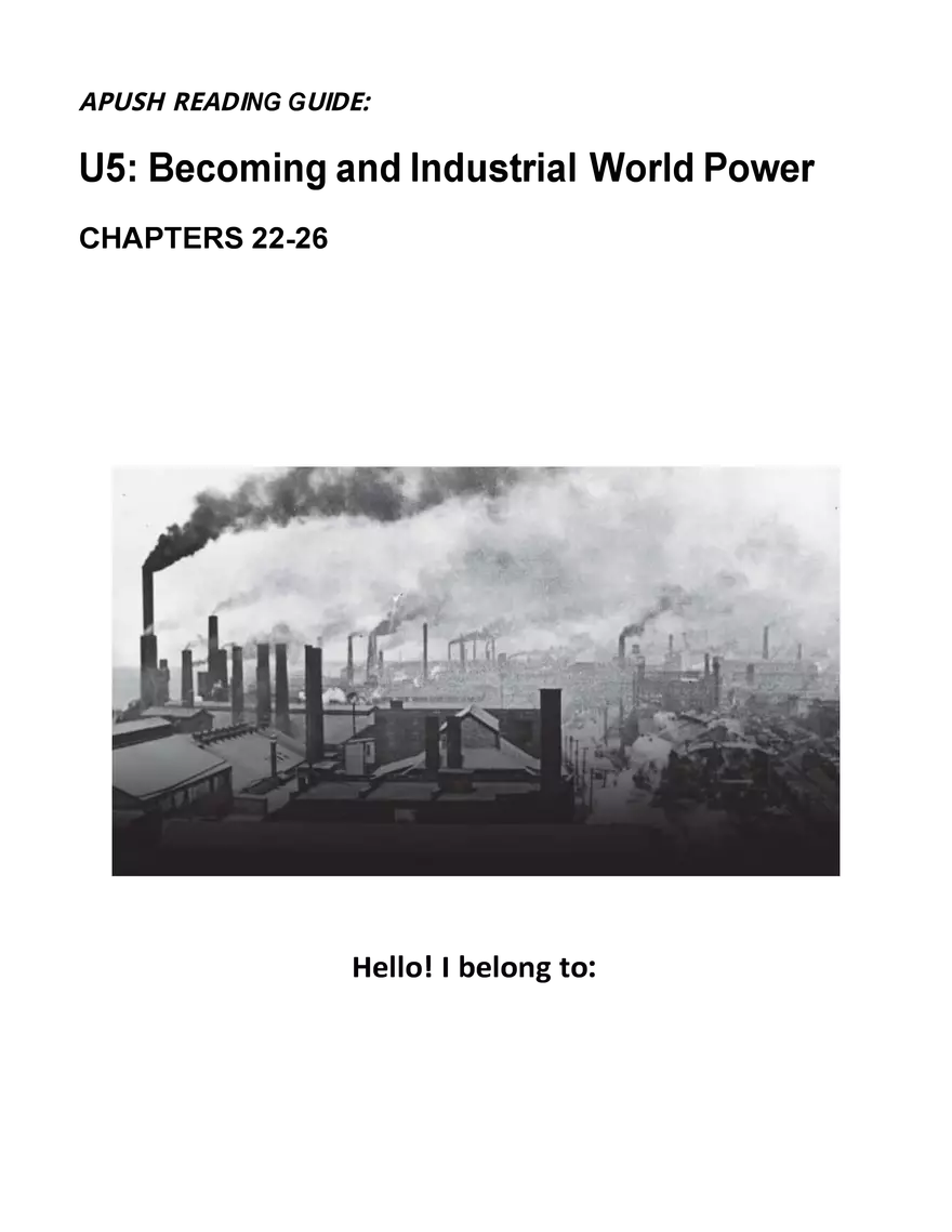U5: Becoming and Industrial World Power - Page 1