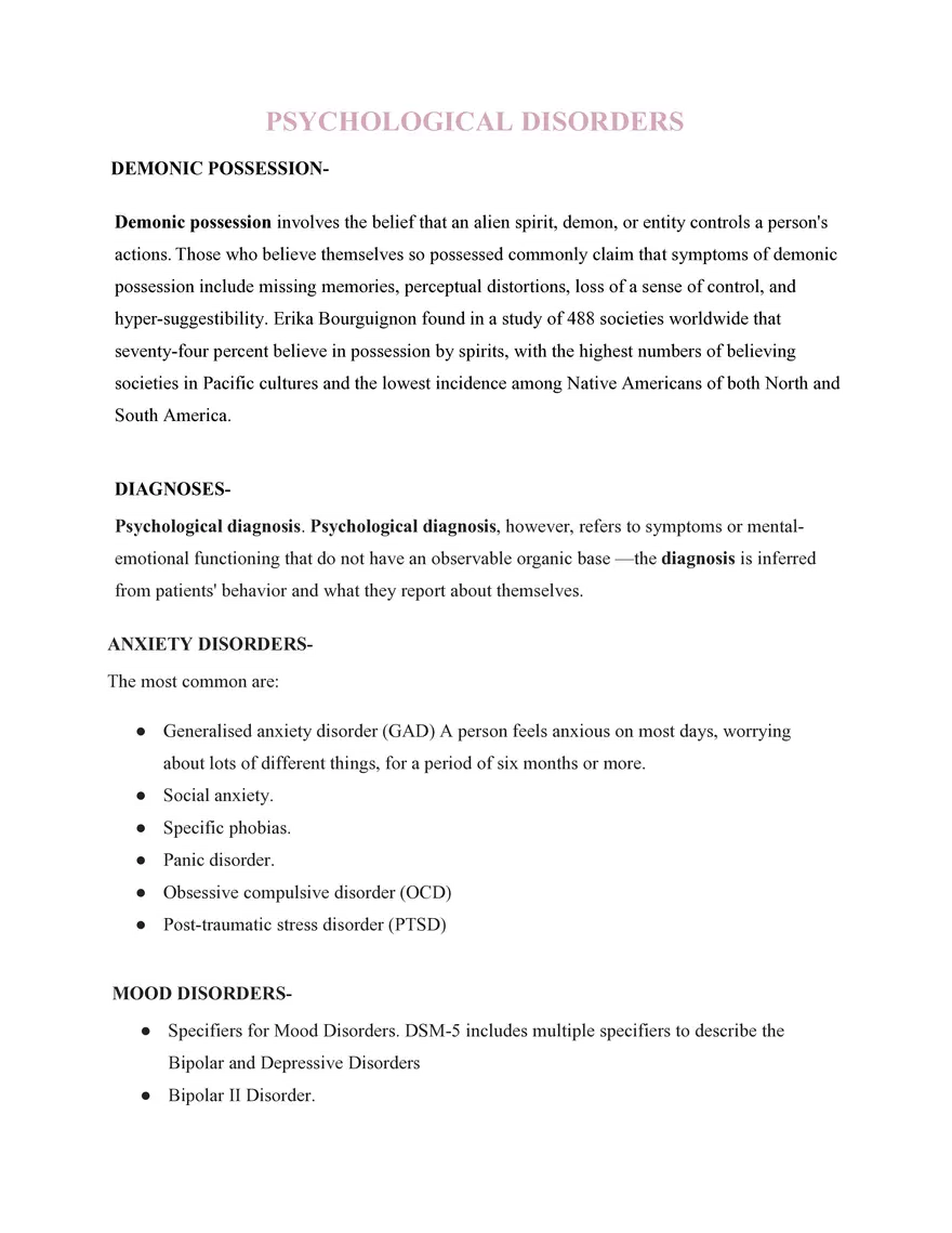Psychology  9. Psychological Disorders - Page 1