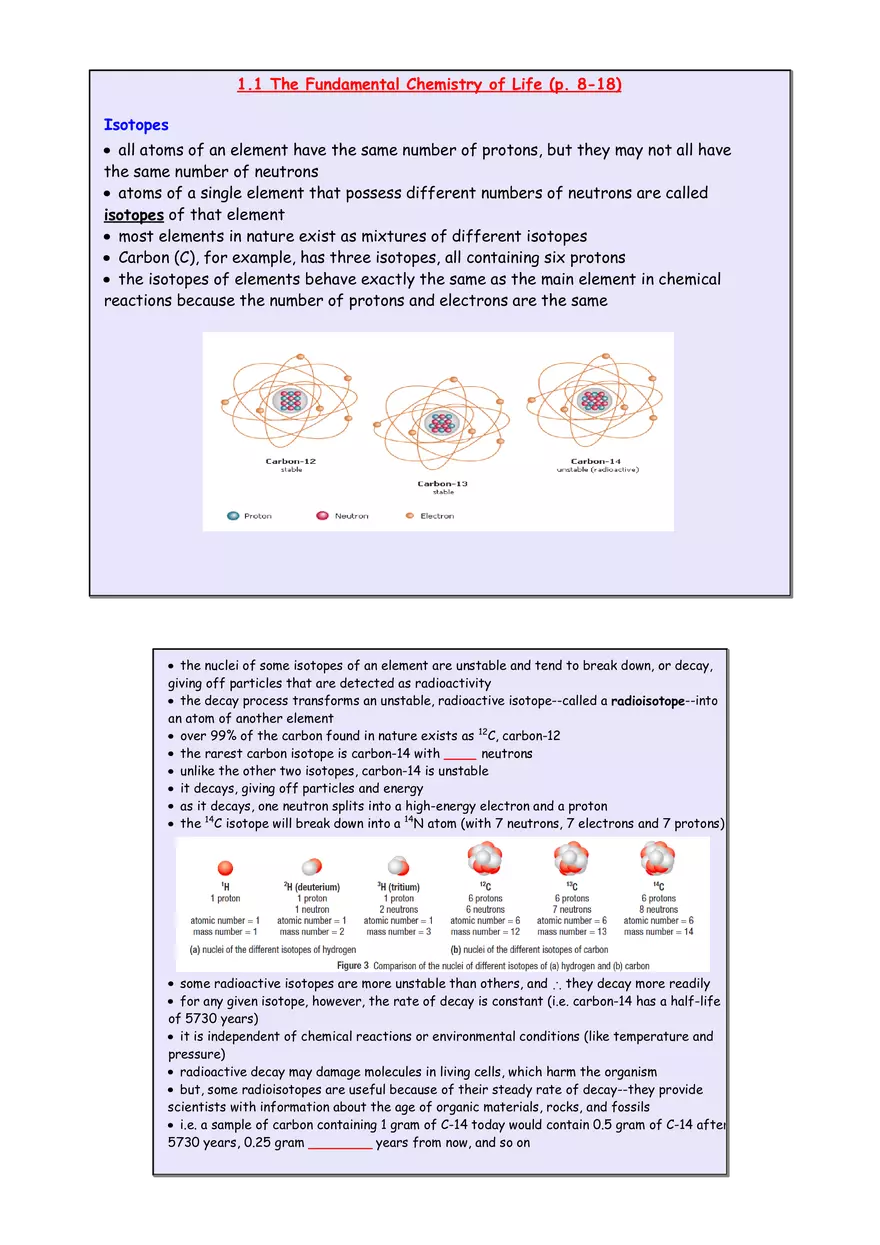 The Fundamental Chemistry of Life - Part 1 - Page 1
