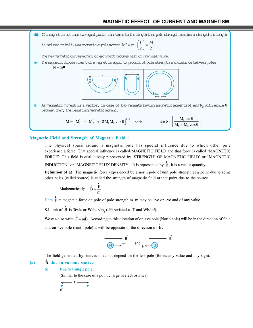 Magnetic Effect of Current and Magnetism - Page 13