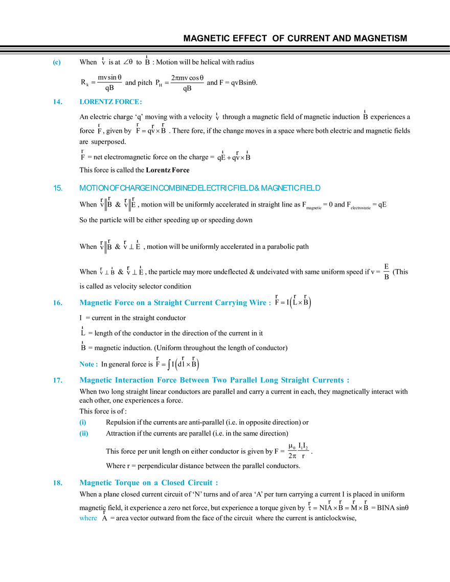 Magnetic Effect of Current and Magnetism - Page 51