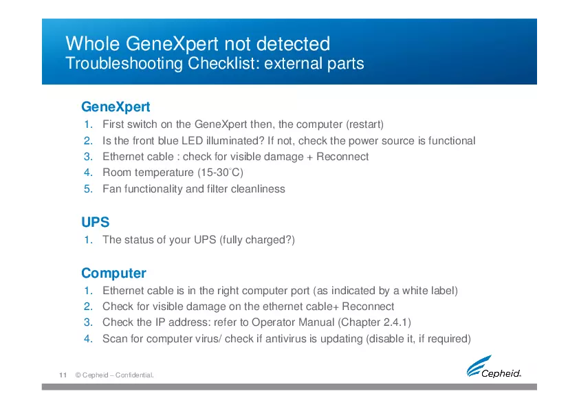 Troubleshooting Gene Expert Machine - Page 28