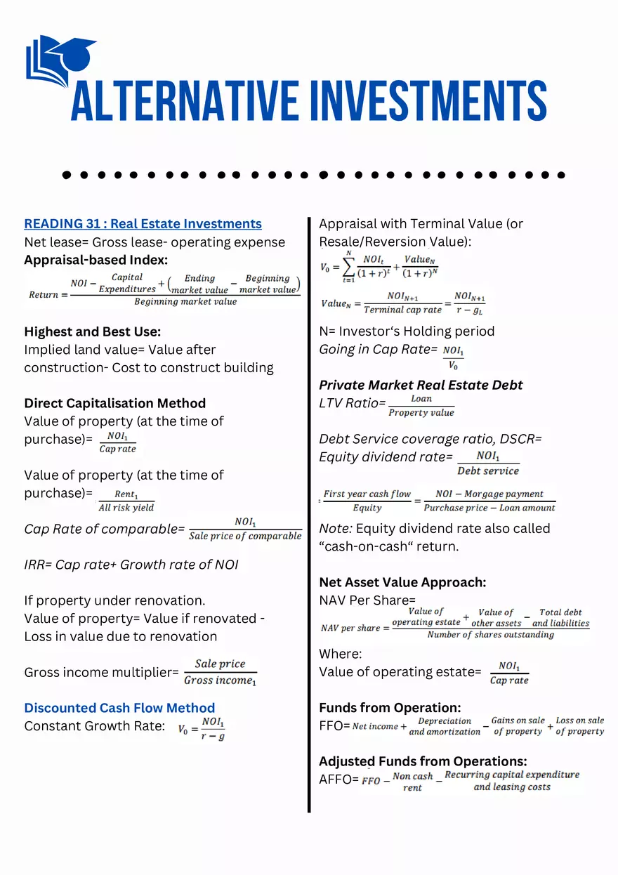 CFA Level 2: Education Quick Sheet - Page 12