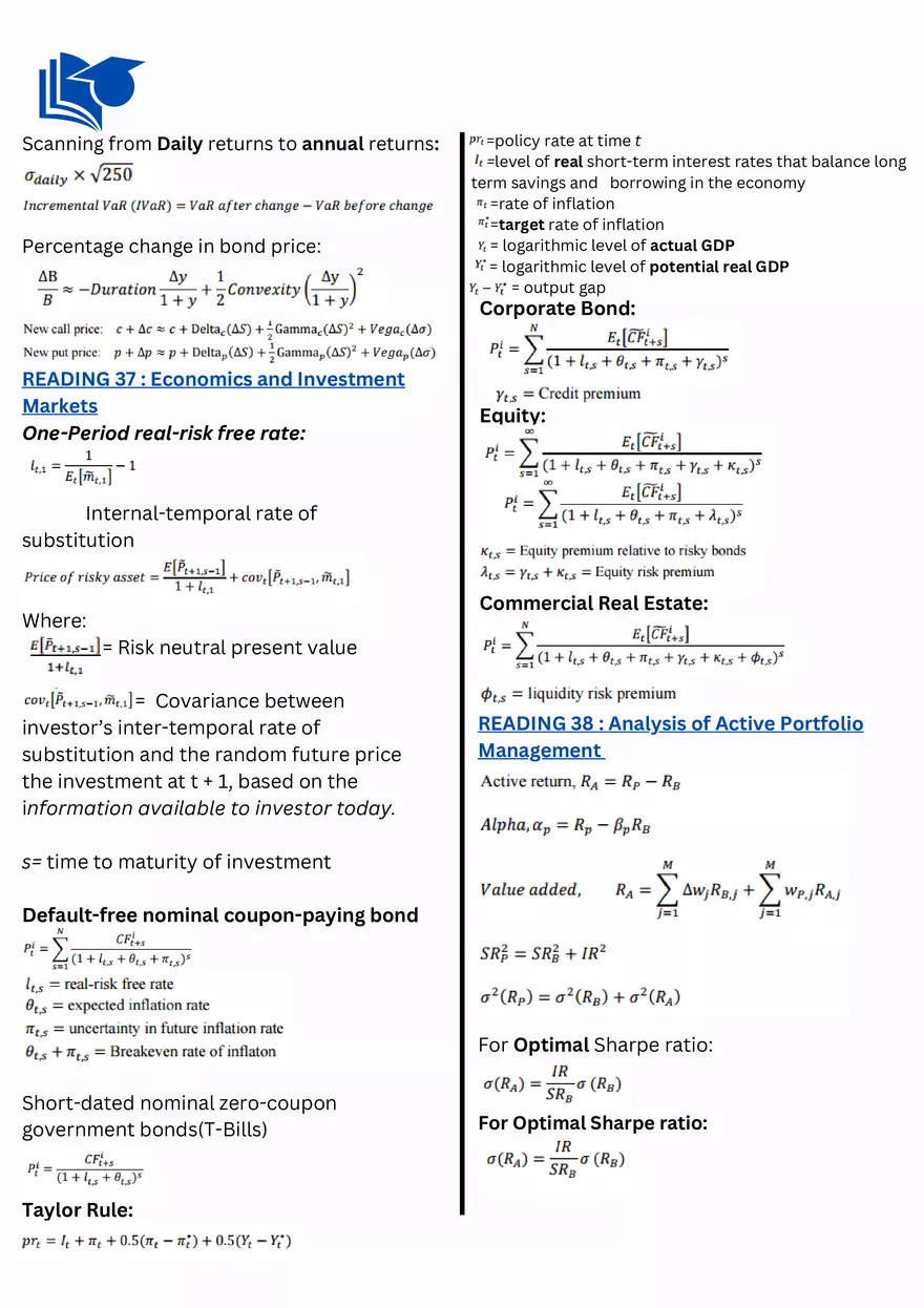 CFA Level 2: Education Quick Sheet - Page 16