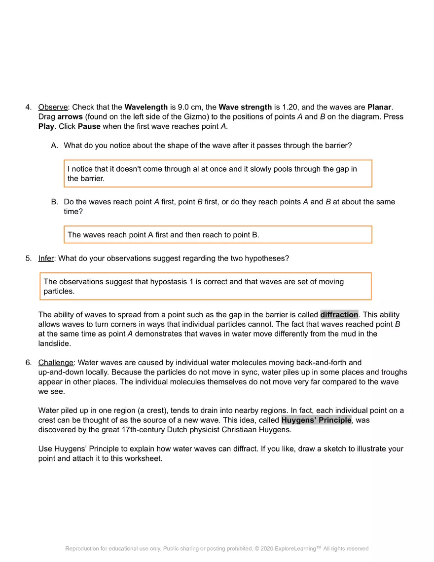 Student Exploration: Ripple Tank - Page 3