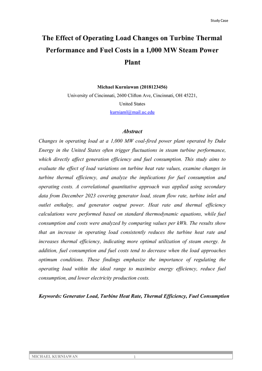 The Effect of Operating Load Changes on Turbine Thermal Performance - Page 1
