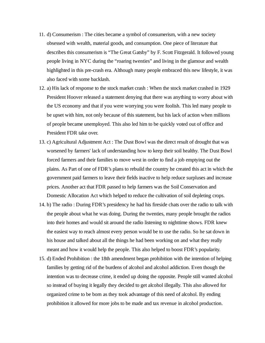 AP United States History Unit 7 Quiz - Page 7