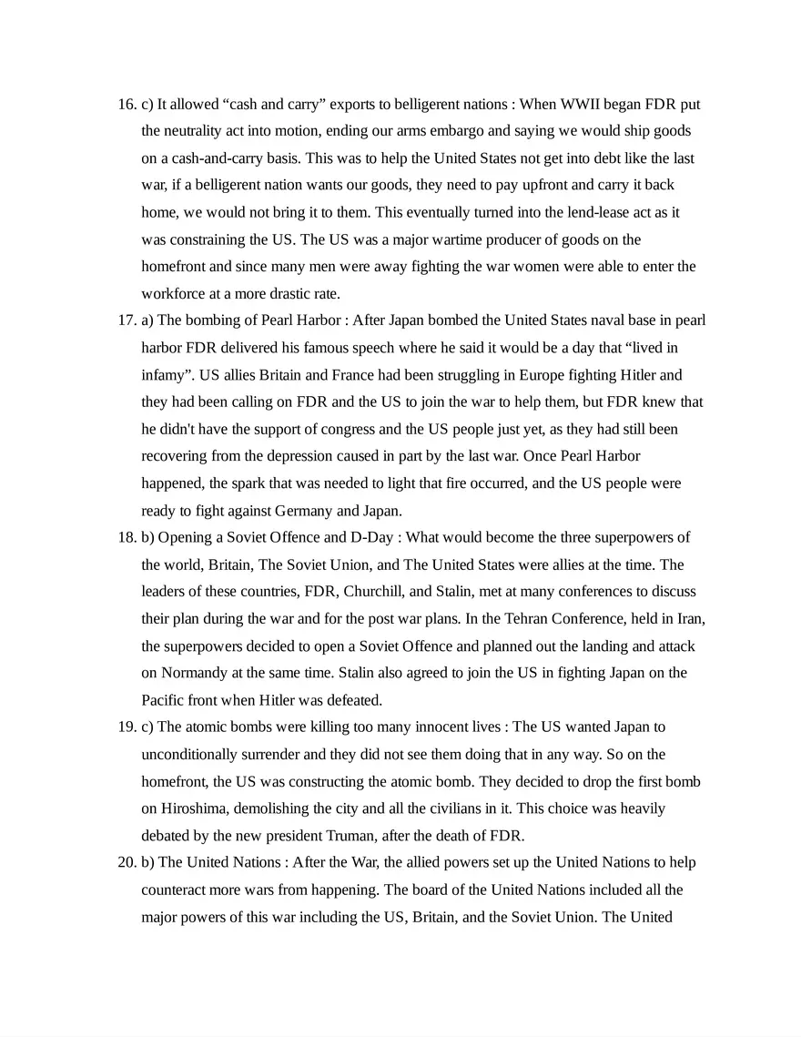 AP United States History Unit 7 Quiz - Page 8