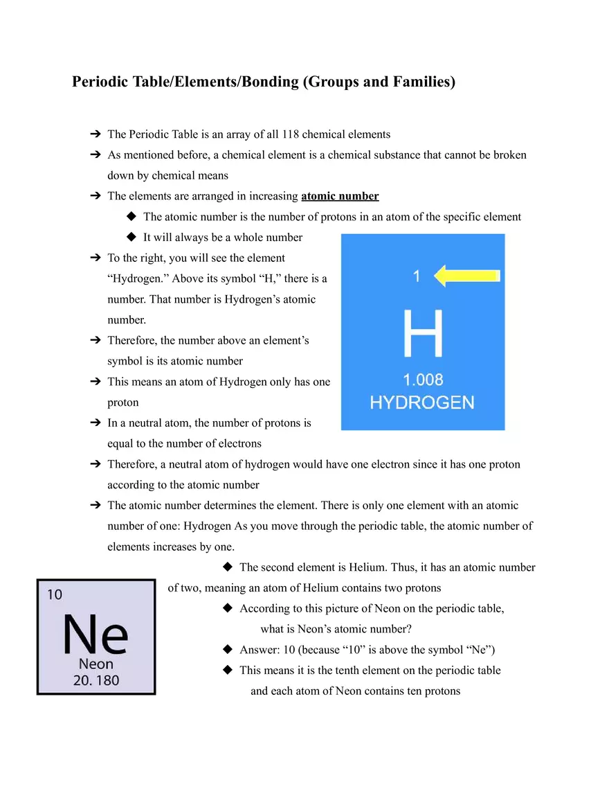 Periodic Table Elements Bonding - Page 1