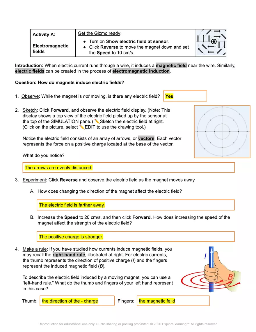 Student Exploration: Electromagnetic Induction - Page 2