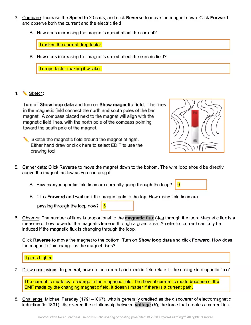 Student Exploration: Electromagnetic Induction - Page 4