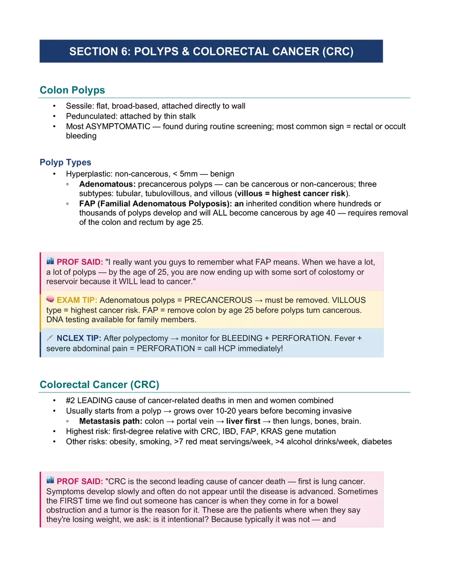 Lower GI: Study Guide Final - Page 7