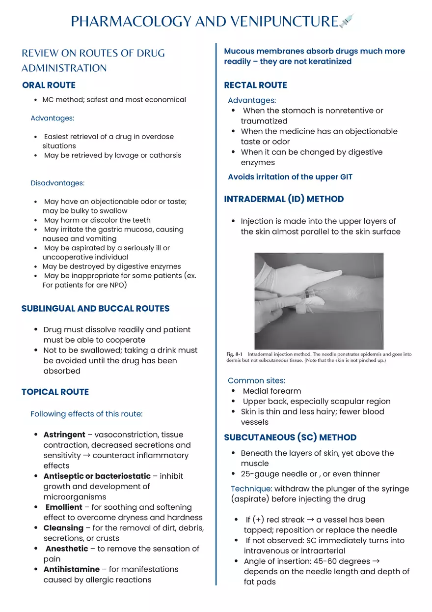 Pharmacology and Venipuncture - Page 1