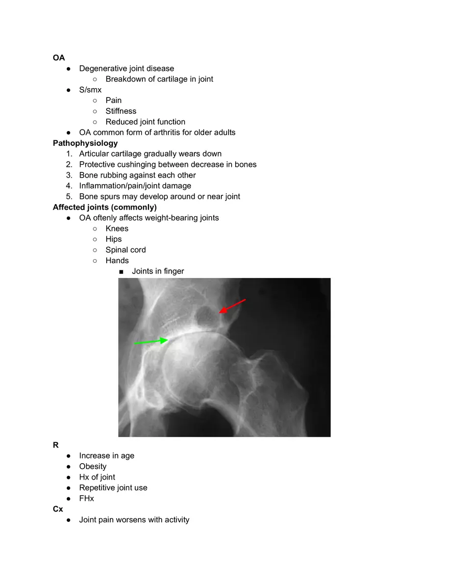 Osteoarthritis Pathophysiology - Page 1