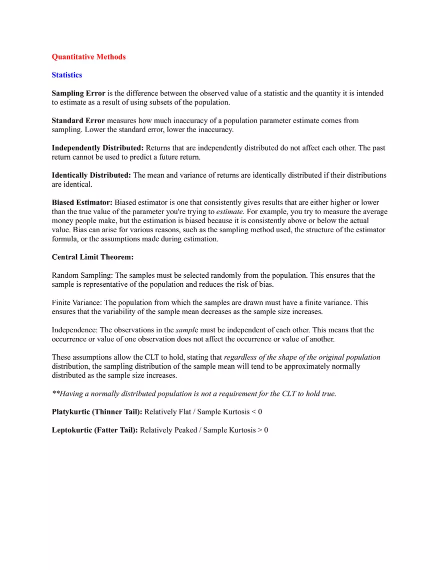 CFA I: Quantitative Methods - Page 1