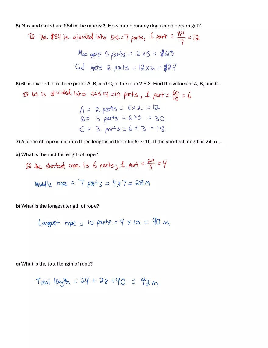 Worksheet 3 – Ratios, Rates, and Proportions - Page 2