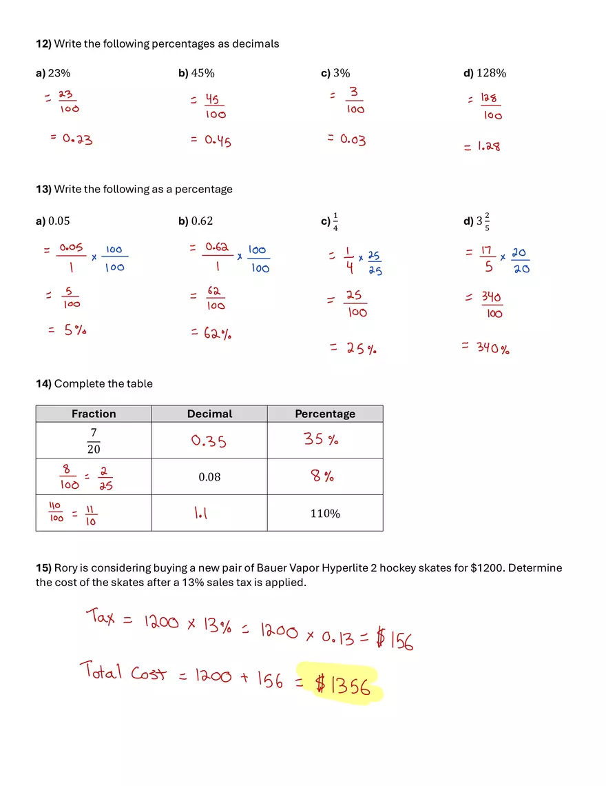 Worksheet 3 – Ratios, Rates, and Proportions - Page 4