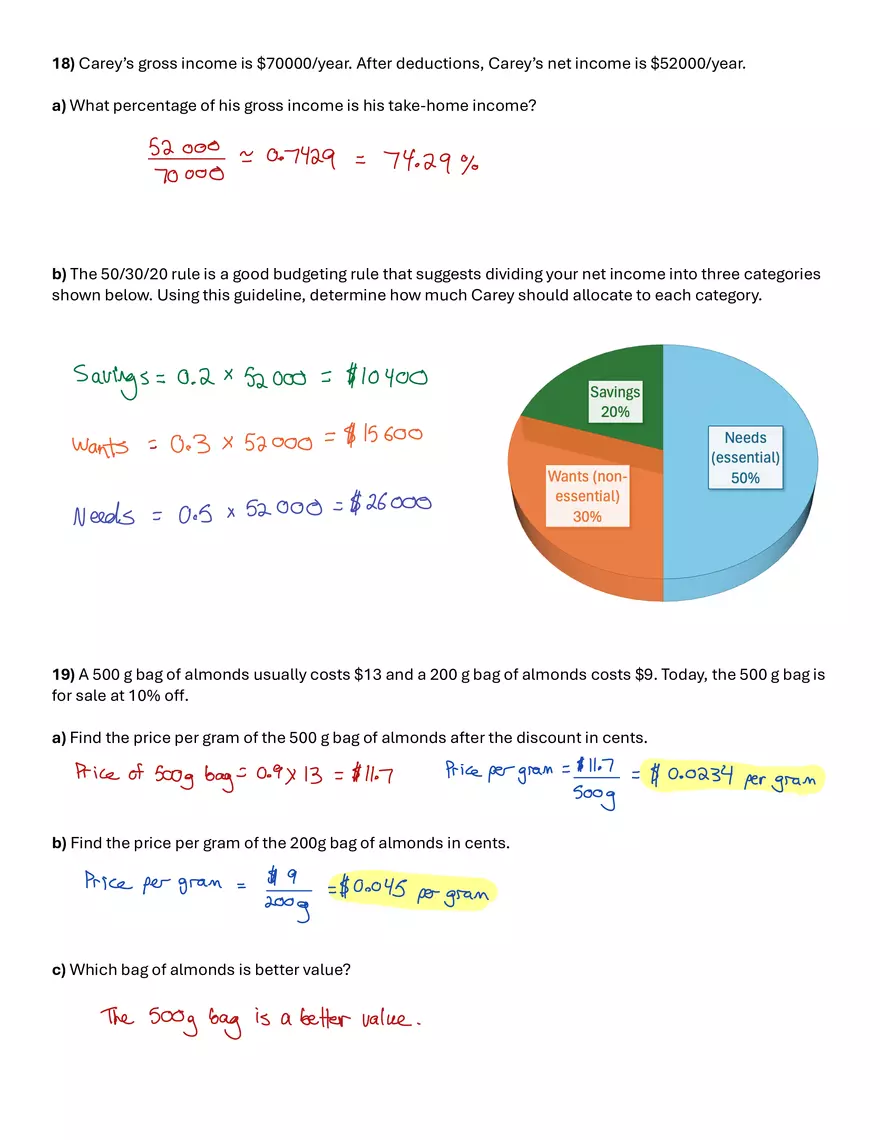 Worksheet 3 – Ratios, Rates, and Proportions - Page 6