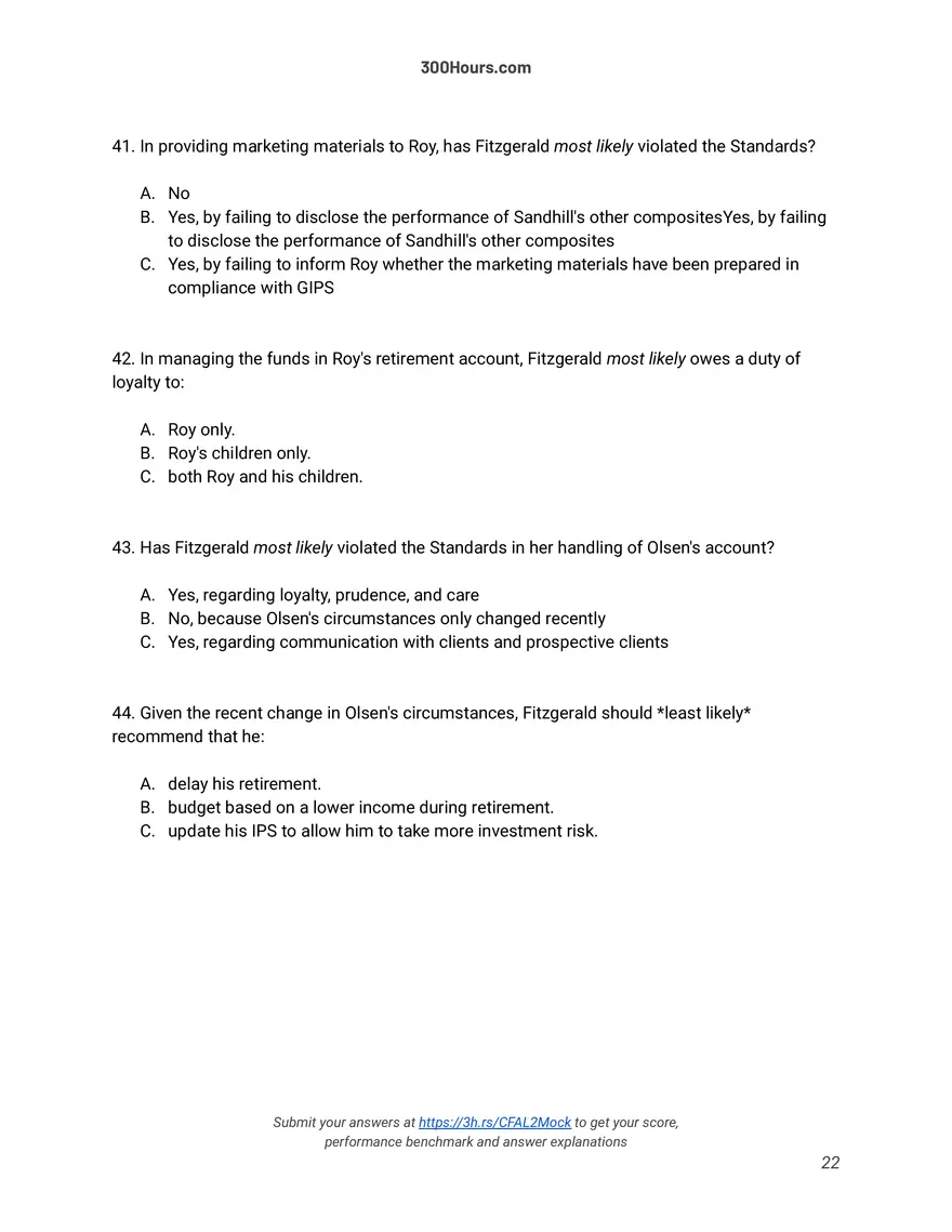 CFA Level 2 Mock Exam - Page 15