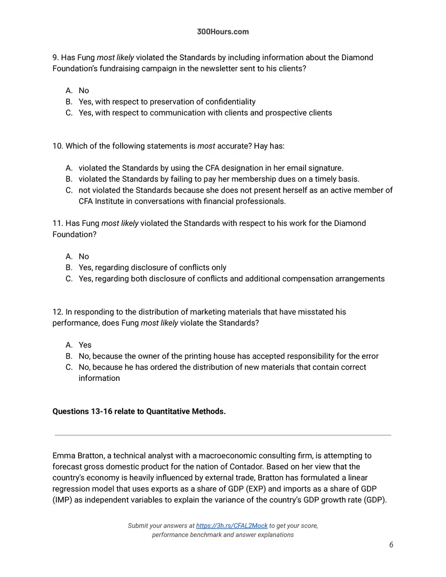 CFA Level 2 Mock Exam - Page 18