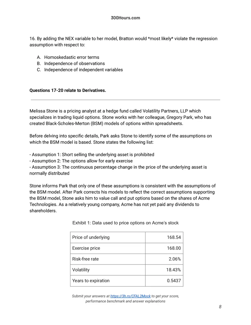 CFA Level 2 Mock Exam - Page 20