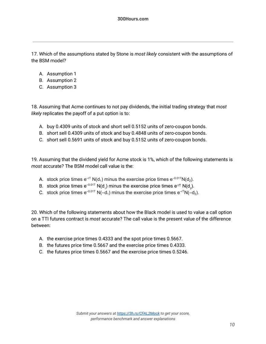 CFA Level 2 Mock Exam - Page 22
