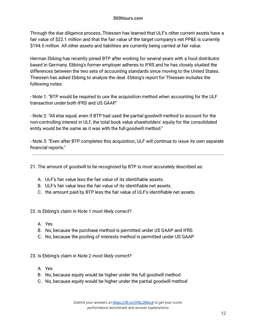 CFA Level 2 Mock Exam - Page 4