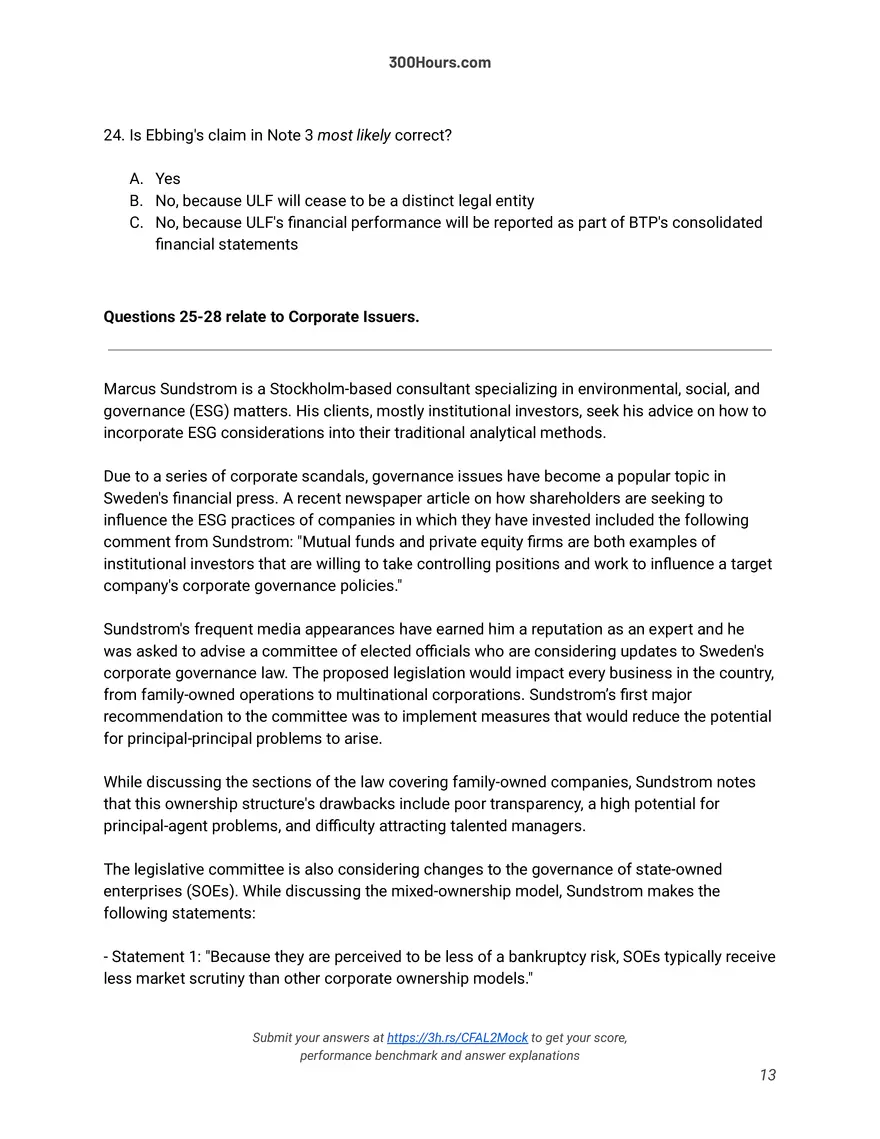 CFA Level 2 Mock Exam - Page 5