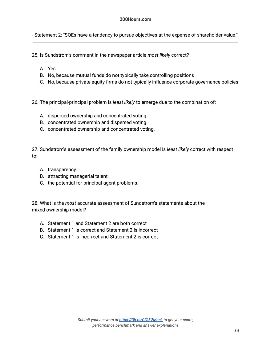 CFA Level 2 Mock Exam - Page 6
