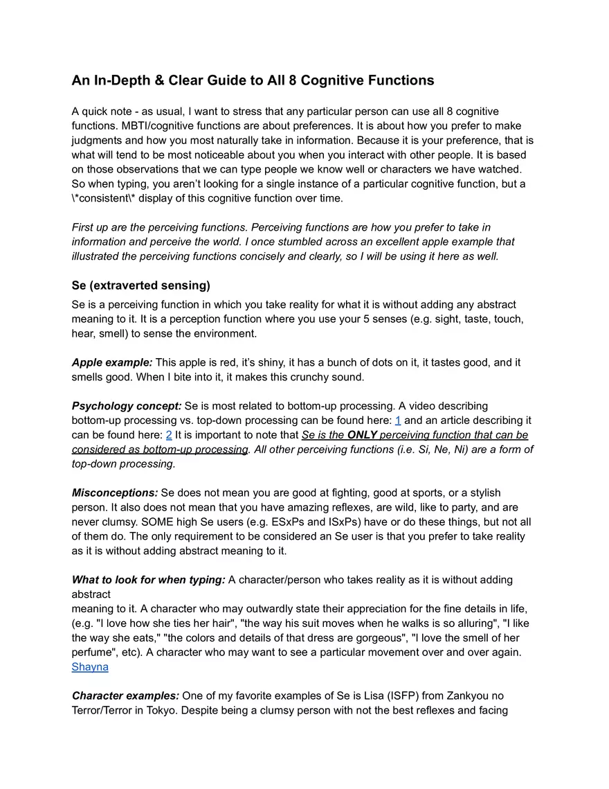 An In-Depth & Clear Guide to All 8 Cognitive Functions - Page 1