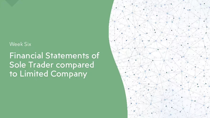 Financial Statements - Sole Trader vs Limited Company - Page 1