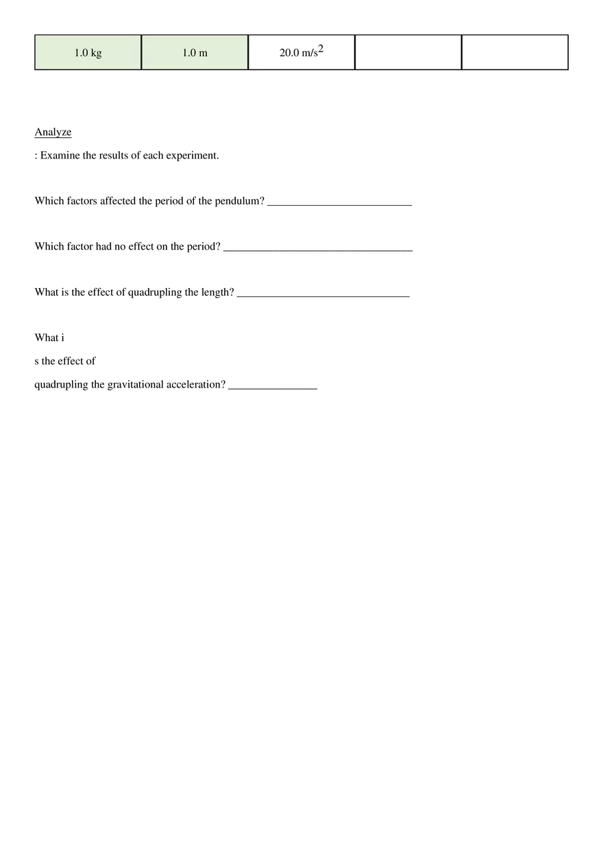 Chapter 6: Simple Harmonic Motion Gizmo - Page 10